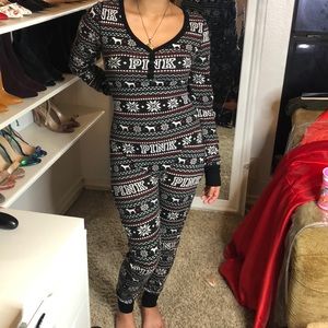 Pink Onesie with booty opening